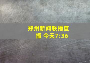 郑州新闻联播直播 今天7:36